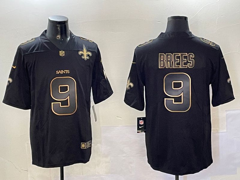 Men New Orleans Saints #9 Brees Black Gold 2024 Nike Limited NFL Jersey style 01083->new orleans saints->NFL Jersey
